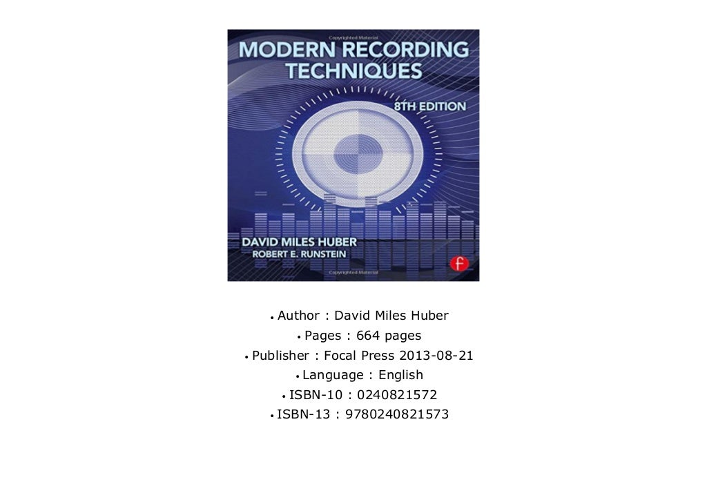 Modern Recording Techniques (Audio Engineering Society Presents) Complete