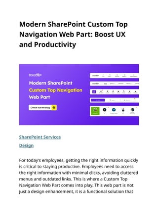 Modern SharePoint Custom Top Navigation Web Part: Boost UX and ...