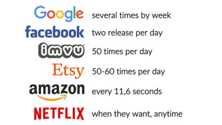 every 11,6 seconds
two releases per day
several times by week
50-60 times per day
when they want, anytime
50 times per day
 