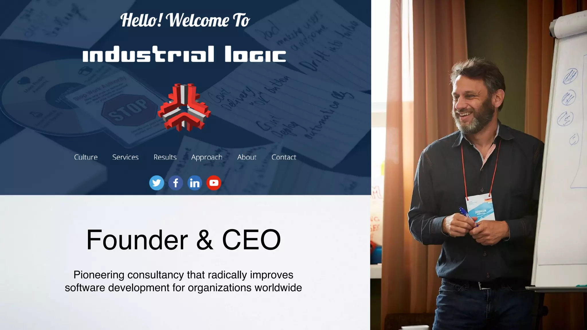 Founder & CEO
Pioneering consultancy that radically improves
software development for organizations worldwide
 