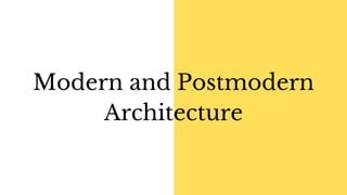 Modern and postmodern architecture | PDF
