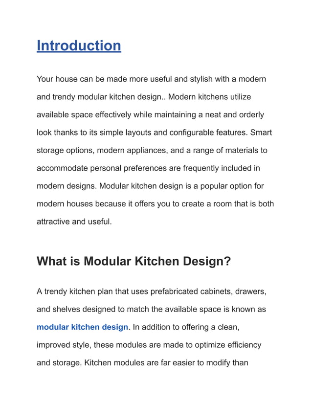 Modern and Stylish Modular Kitchen Design | PDF