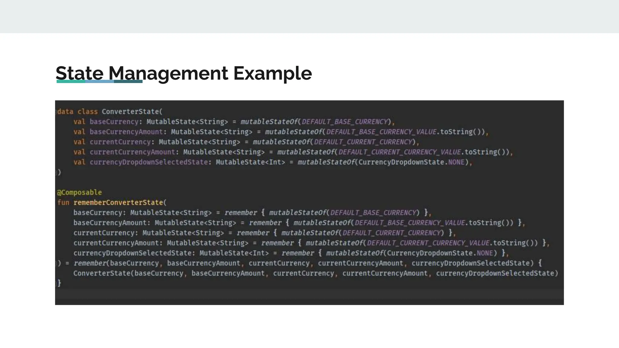 State Management Example
 
