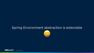 ©2021 VMware, Inc. 18
Spring Environment abstraction is extensible
$
 