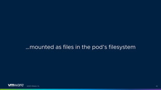 ©2021 VMware, Inc. 42
…mounted as files in the pod’s filesystem
 