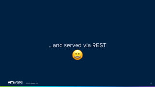 ©2021 VMware, Inc. 22
…and served via REST
$
 