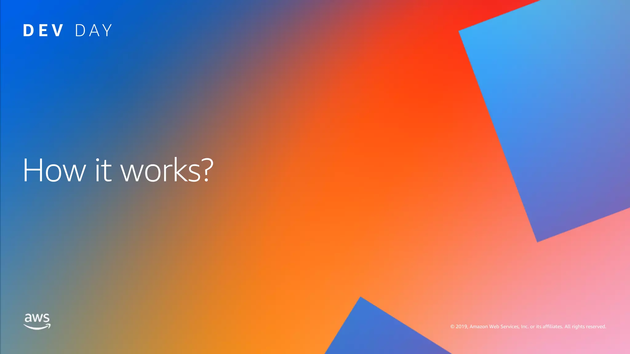 © 2019, Amazon Web Services, Inc. or its affiliates. All rights reserved.
 