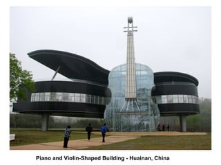 Piano and Violin-Shaped Building - Huainan, China
 