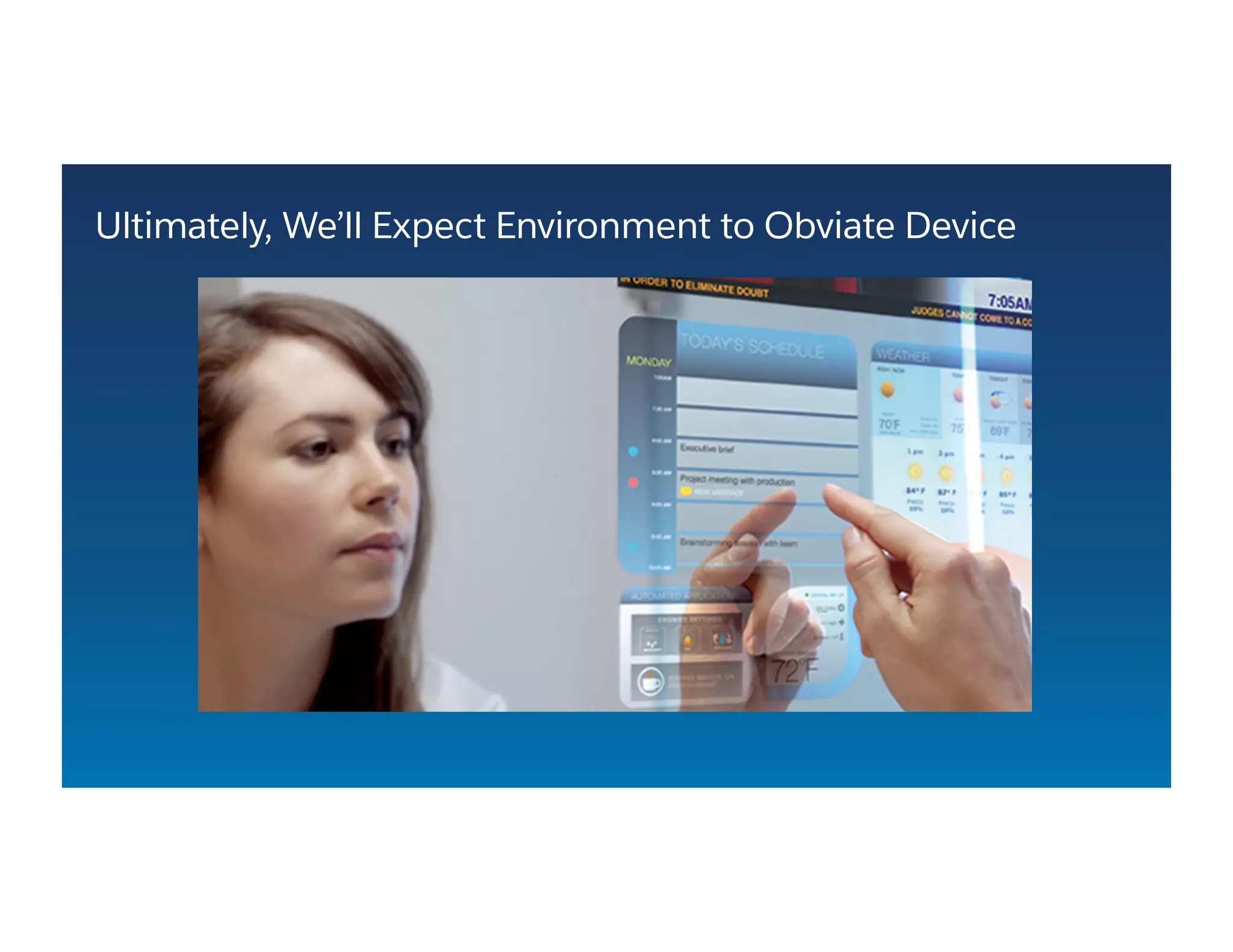 Ultimately, We’ll Expect Environment to Obviate Device
 