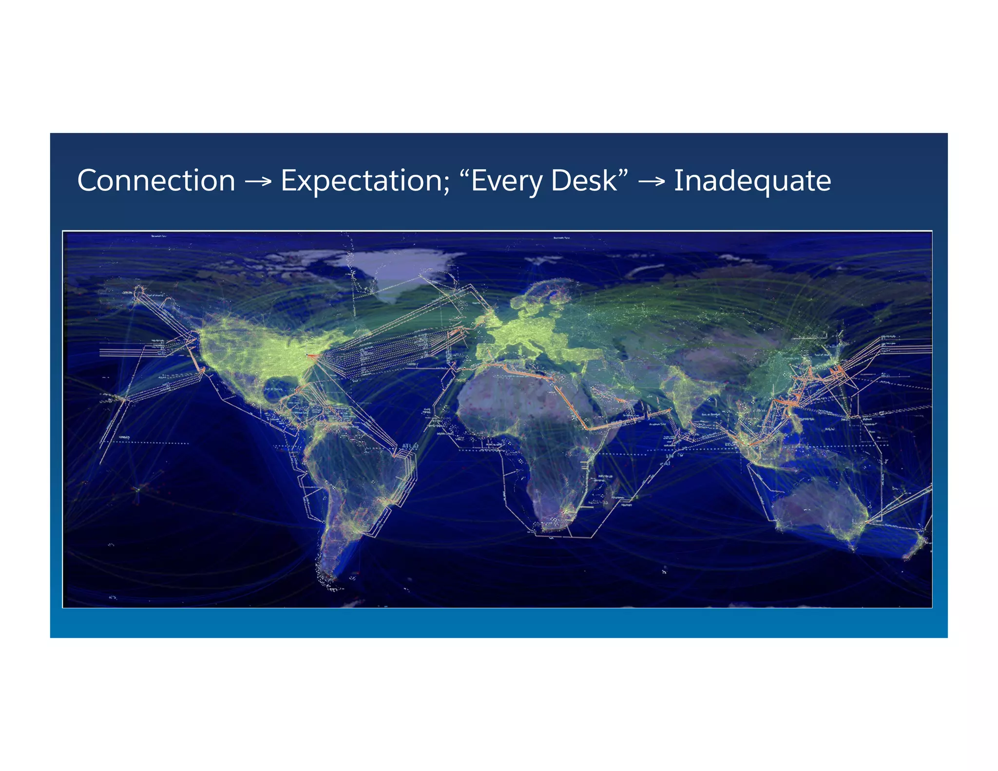 Connection → Expectation; “Every Desk” → Inadequate
 