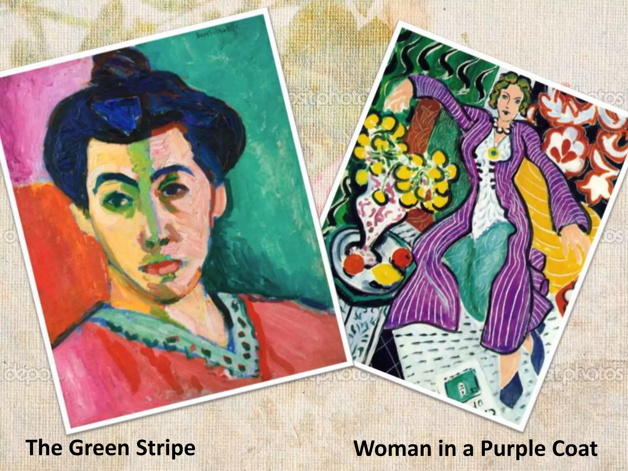 The Green Stripe Woman in a Purple Coat
 