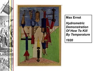 Max Ernst
Hydrometric
Demonstration
Of How To Kill
By Temperature
1920
 
