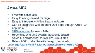 O365Engage17 - Modern authentication for the office 365 administrator | PDF