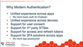 O365Engage17 - Modern authentication for the office 365 administrator | PDF