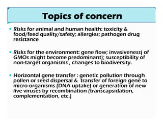 Biotechnology Risks Modern biotechnology and biosafety issues | PDF