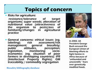 Biotechnology Risks Modern biotechnology and biosafety issues | PDF