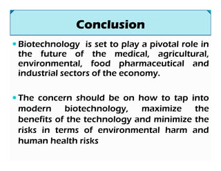 Biotechnology Risks Modern biotechnology and biosafety issues | PDF