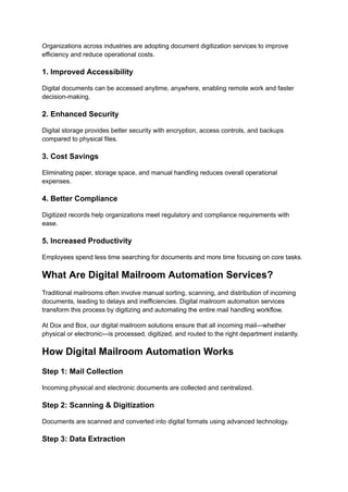 Modern Business Solutions Powered by Document Digitization Services | PDF