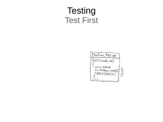 Testing
Test First
 