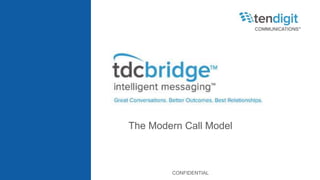 TEXTING…WHEN IT MATTERS
CONFIDENTIAL
The Modern Call Model
 