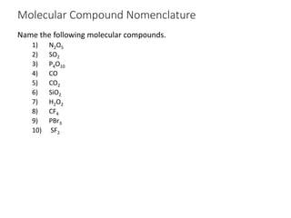 Sf2 Compound Table Modern Chemistry Chapter 7.ppt