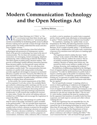 Modern Communication Technology And The Open Meetings Act