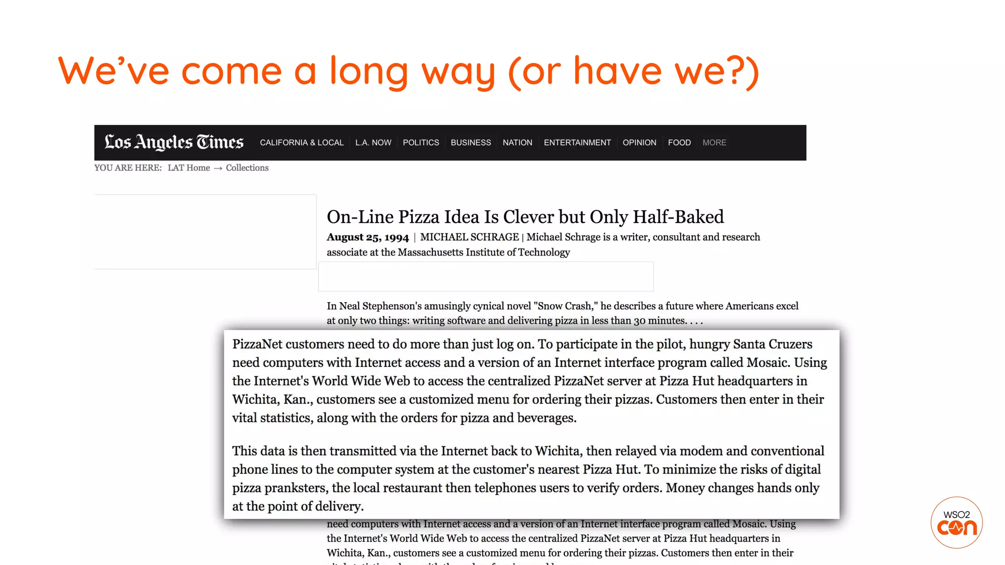 We’ve come a long way (or have we?)
 