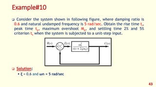 Undamped Control System Equ Modern Control - Lec 03 - Feedback Control Systems Performance and ...