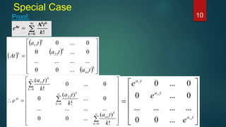 Special Case
10Proof:




























0
0
22
0
11
!
)(
...00
............
0...
!
)(
0
0...0
!
)(
k
k
nn
k
k
k
k
At
k
ta
k
ta
k
ta
e













ta
ta
ta
nn
e
e
e
...00
............
0...0
0...0
22
11
 
 
 
  














k
nn
k
k
k
ta
ta
ta
At
...00
............
0...0
0...0
22
11
 