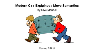 Modern C++ Explained : Move Semantics
February 5, 2018
by Olve Maudal
 