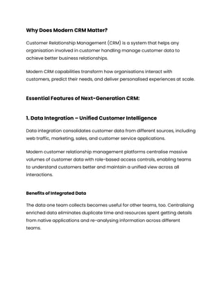 Modern CRM Features Redefining Customer Engagement with AI and ...