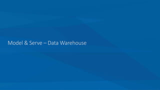 Model & Serve – Data Warehouse
 