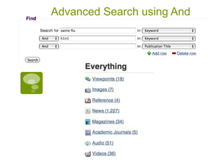 Advanced Search using And
 