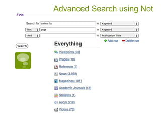 Advanced Search using Not
 