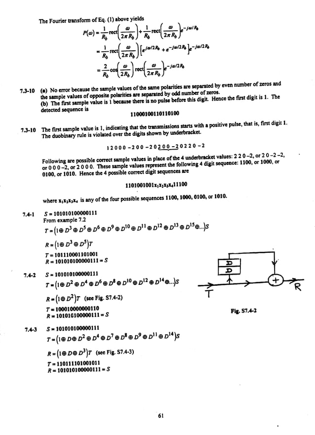Modern digital and analog communication syatems by b p lathi solution