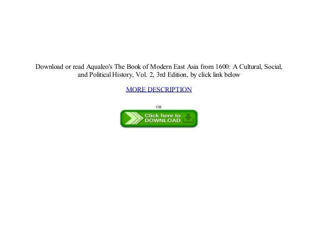 PDF Book Modern East Asia from 1600 A Cultural, Social, and Politica…