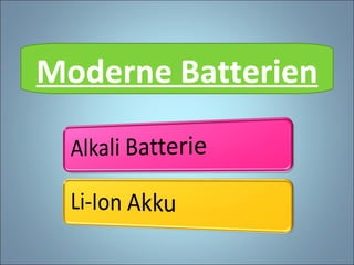 Moderne Batterien
 