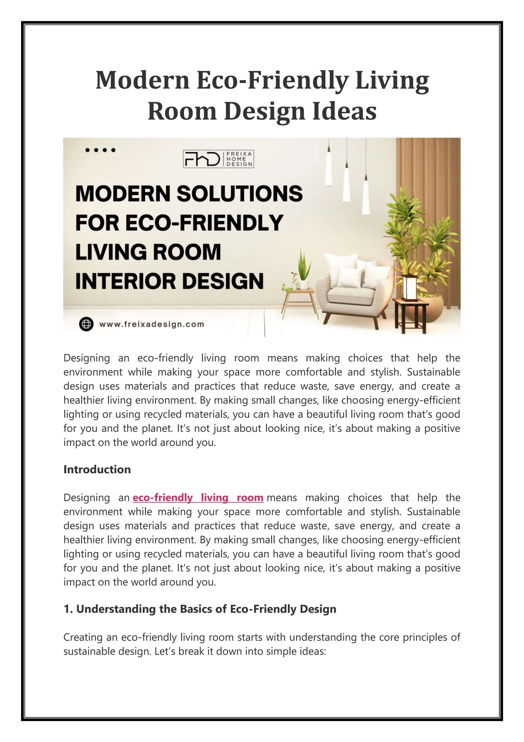 Curated visual reference: Modern Eco Friendly Living Room Design Ideas Pdf Photo Inspiration