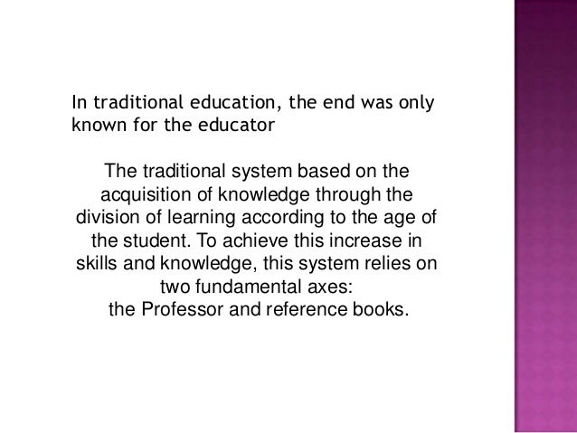 what is traditional education essay