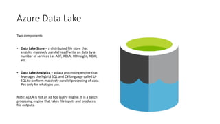 Modern ETL: Azure Data Factory, Data Lake, and SQL Database | PPTX