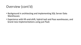 Modern ETL: Azure Data Factory, Data Lake, and SQL Database | PPTX