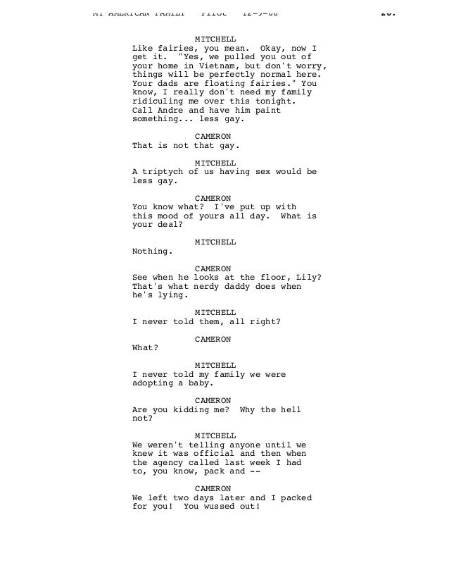 Modern family pilot script for educational purposes משפחה מודרנית…