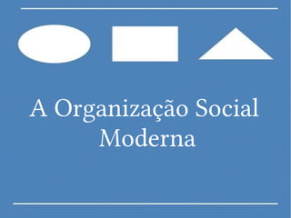 A Organização Social
Moderna
 
