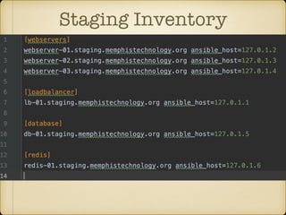 Staging Inventory
 