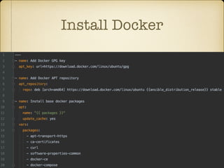 Install Docker
 