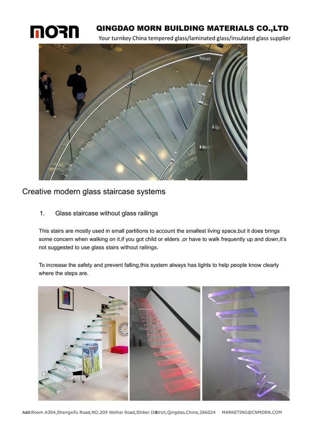 Modern interior glass stairs & glass stair railings design | PDF