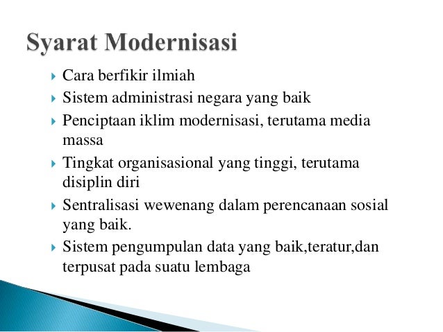 Modernisasi Sebagai Dampak Perubahan Sosial