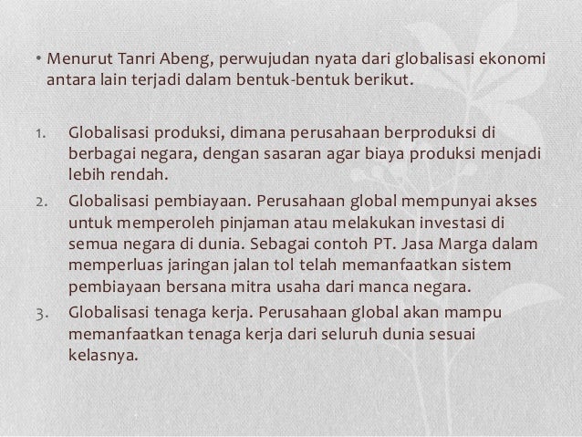 Modernisasi dan globalisasi Modernisasi dan globalisasi