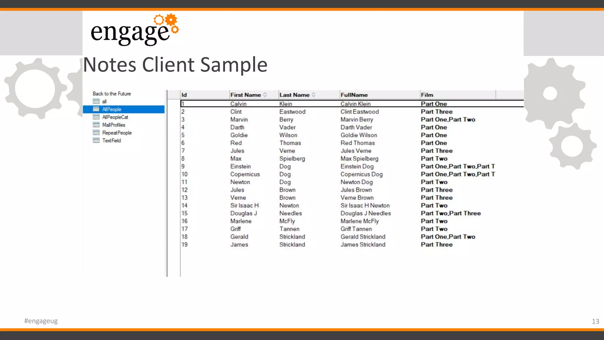 Notes Client Sample
13#engageug
 