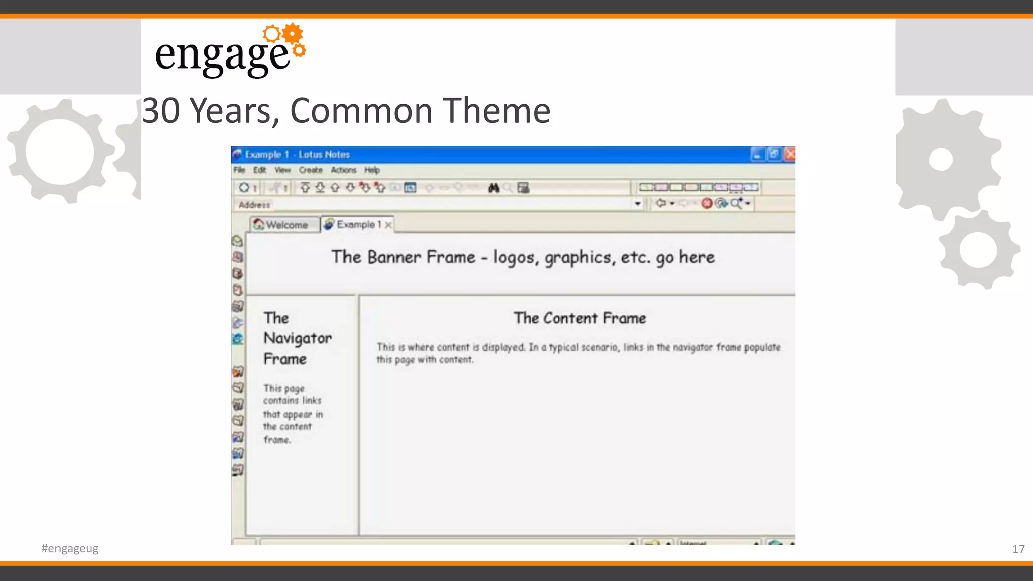 30 Years, Common Theme
17#engageug
 